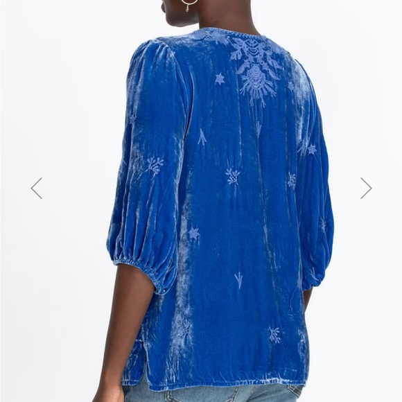 Johnny Was Embroidered Velvet Tunic Top - Picture 9 of 9